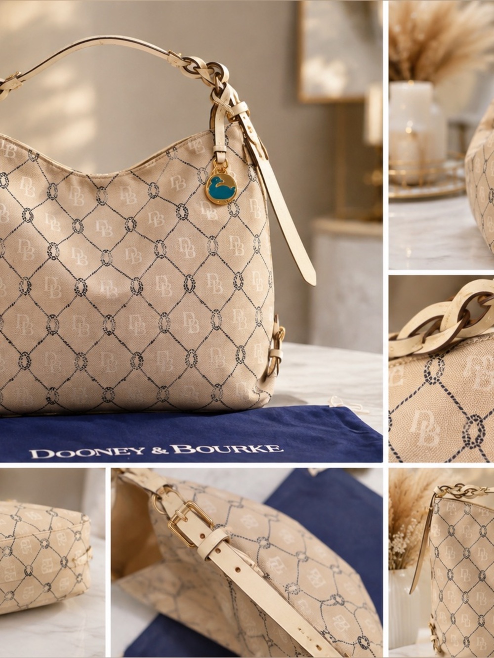 Vintage Dooney & Bourke NWOT Signature Rope Lattice Hobo Bag.